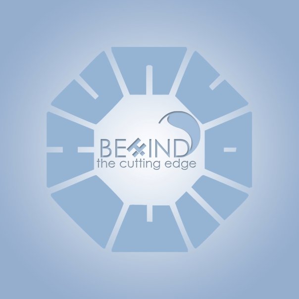 An alternate Behind the Cutting Edge logo within a pale blue segmented emblem.